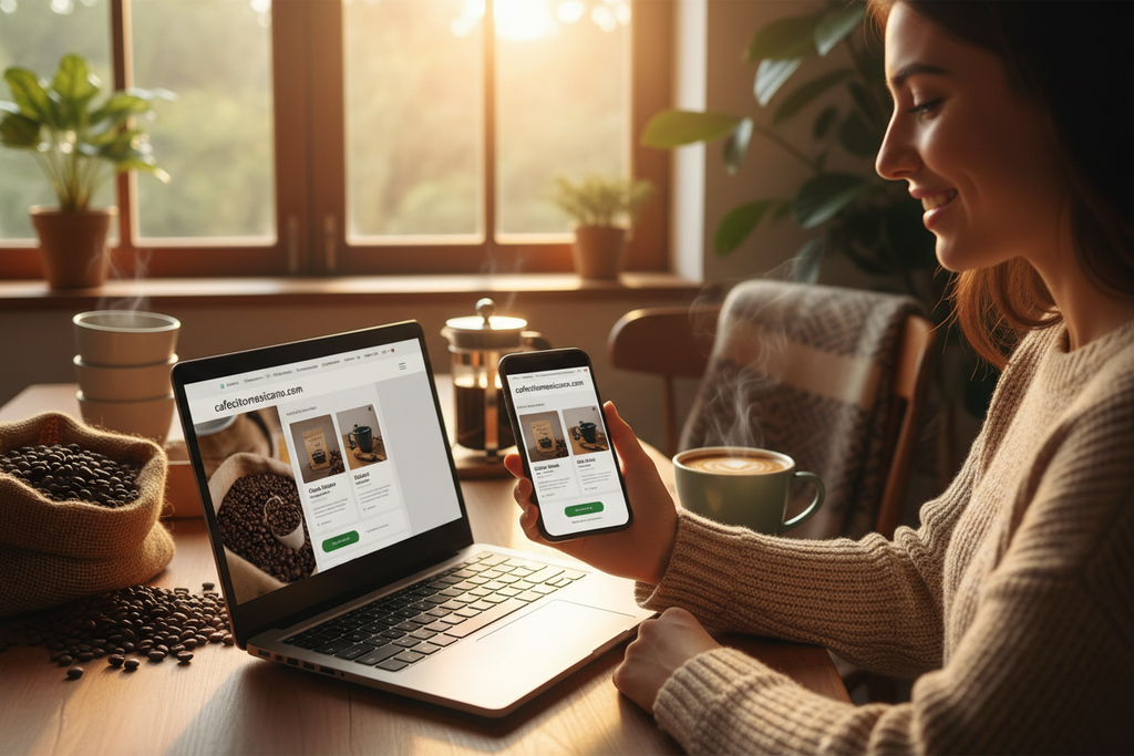 Persona haciendo pedido en cafecitomexicano.com